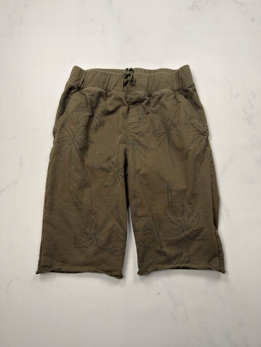 Tea Collection Cargo Shorts Tan Palm Print - Boys 12